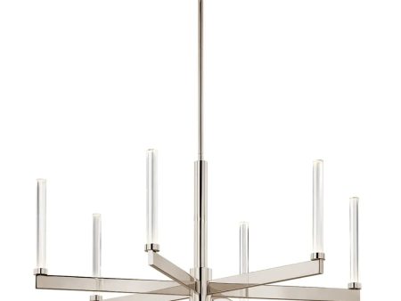 Sycara 36  6-Light LED Chandelier, Polished Nickel Finish Fashion