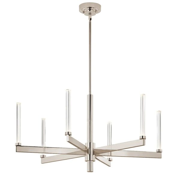 Sycara 36  6-Light LED Chandelier, Polished Nickel Finish Fashion