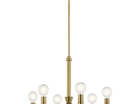 Torvee 25  6-Light Chandelier, Brushed Natural Brass Finish Sale