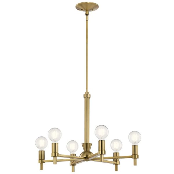 Torvee 25  6-Light Chandelier, Brushed Natural Brass Finish Sale