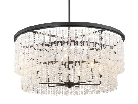 Shimmering Elegance 36  9 Lights Chandelier Light Black Finish Supply