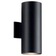 15  2 lights up down outdoor cylinder sconce black finish Online now