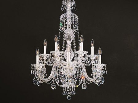 Sterling 12 Light Silver Chandelier with Crystals from Swarovski Fashion