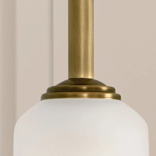 Shailene 11  1-Light Mini Pendant Light with Clear Satin Etched Glass, Natural Brass Finish For Sale