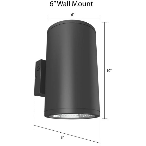 10 In 1 Light LED Outdoor Cylinder Up Down Wall Light Black Finish For Discount