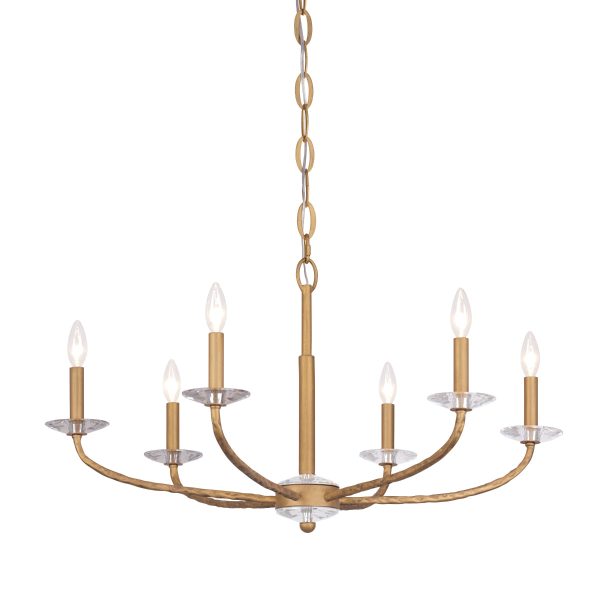 Atella Chandelier Gold Finish For Sale