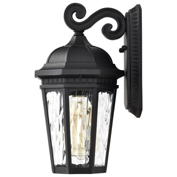 East River 12  Outdoor Wall Light, Matte Black Finish Discount