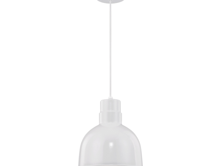 R Series 10  Cord Hung Deep Bowl Shade Pendant Light White Finish Online Sale