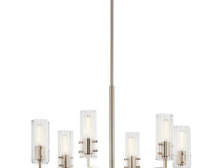 Velestino 30  6-Light Chandelier, Polished Nickel Finish Sale