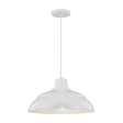 R Series 17  Cord Hung Warehouse Pendant Light White Finish Hot on Sale