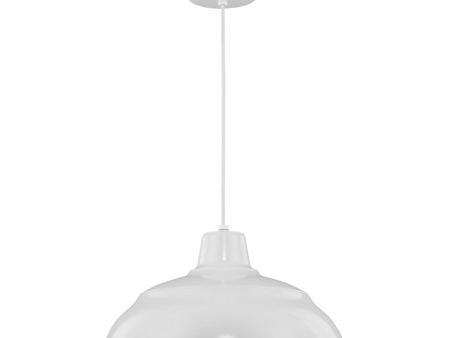 R Series 17  Cord Hung Warehouse Pendant Light White Finish Hot on Sale