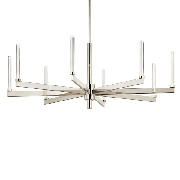 Sycara 49  8-Light LED Chandelier, Polished Nickel Finish For Discount