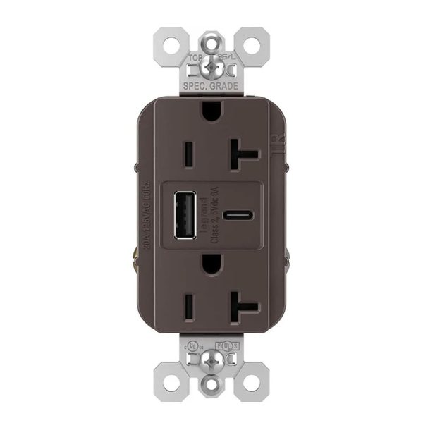 Legrand TR20USBAC6 Tamper Resistant 20A Duplex Receptacle with USB Type A C Sale