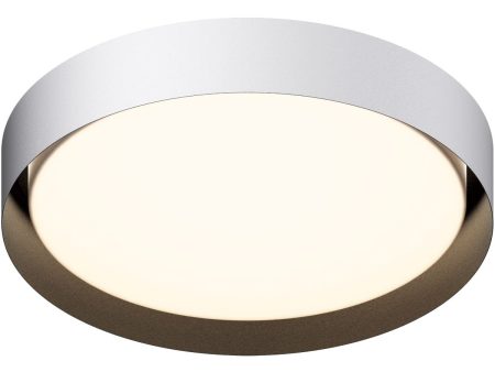 Echo 24 in. LED Flush Mount Light, Selectable CCT White Finish with Black interior Online Hot Sale