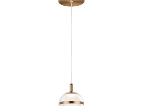 Swank 5 in. LED Pendant Light Brass finish Hot on Sale