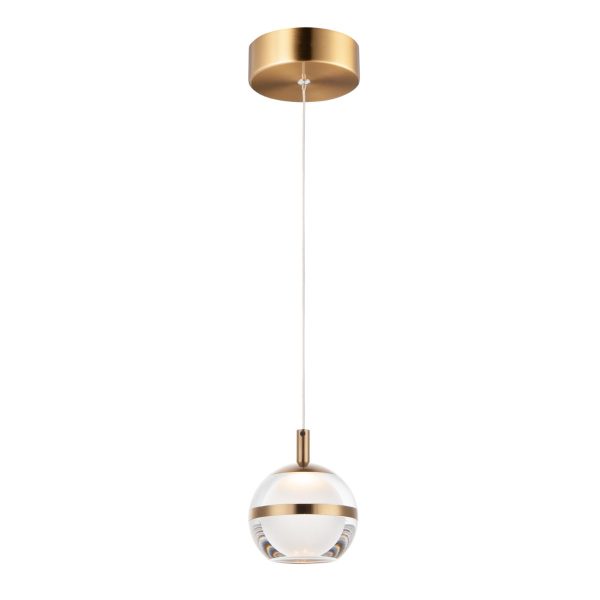 Swank 5 in. LED Pendant Light Brass finish Hot on Sale