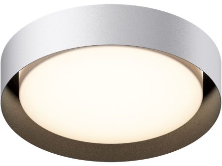 Echo 16 in. LED Flush Mount Light White Finish with Black interior For Discount