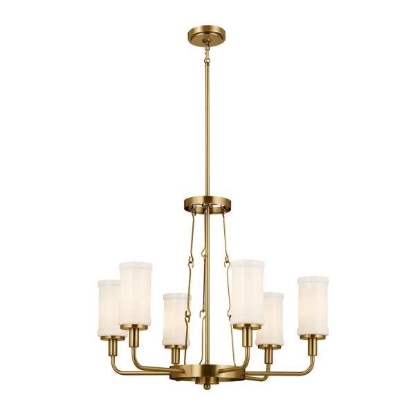 Vetivene 29  6-Light Chandelier, Natural Brass Finish For Cheap