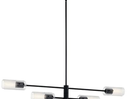 Velestino 47  4-Light Linear Chandelier, Black Finish Online Sale