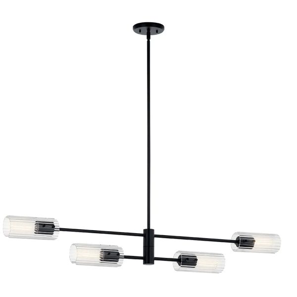 Velestino 47  4-Light Linear Chandelier, Black Finish Online Sale