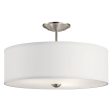 Shailene 18  3-Light Round Semi-Flush Mount, Brushed Nickel Finish Online now