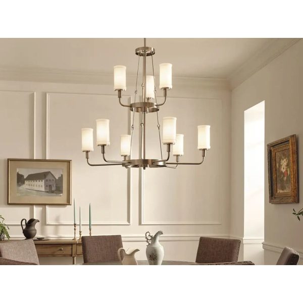 Vetivene 40  9-Light Chandelier, Classic Pewter Finish For Sale