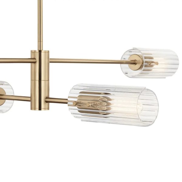 Velestino 47  4-Light Linear Chandelier, Champagne Bronze Finish For Discount