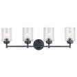 Winslow 30 in 4 Lights Vanity Light Black finish Hot on Sale