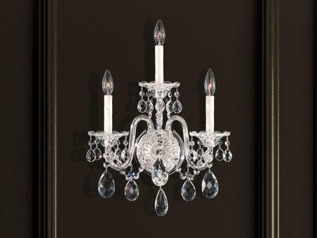 Sterling 21 in. Silver Armed Sconce with Crystals from Swarovski Hot on Sale