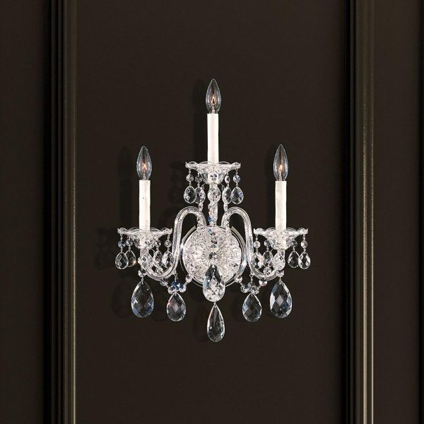 Sterling 21 in. Silver Armed Sconce with Crystals from Swarovski Hot on Sale