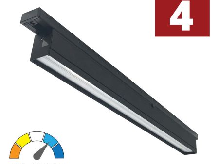 T-Line 4ft LED Linear Track Bar 40W 3200 Lumens Selectable 30K|35K|40K, Halo, Black on Sale