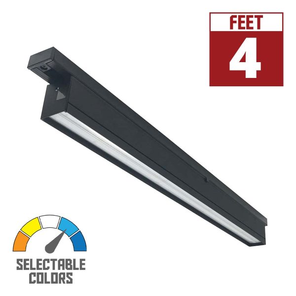 T-Line 4ft LED Linear Track Bar 40W 3200 Lumens Selectable 30K|35K|40K, Halo, Black on Sale