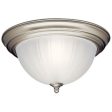 Zeo 13 in. 2 Lights Flush Mount Light Nickel finish For Sale