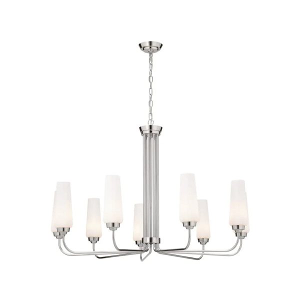 Truby 38  9-Light Chandelier, Polished Nickel Finish For Cheap