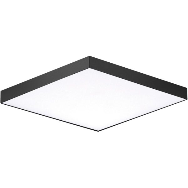 Trim 6 in. LED Square Disk Light 1100 Lumens 3000K Black finish Fashion