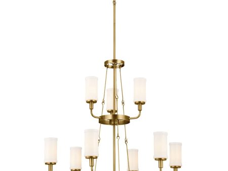 Vetivene 40  9-Light Chandelier, Natural Brass Finish Hot on Sale