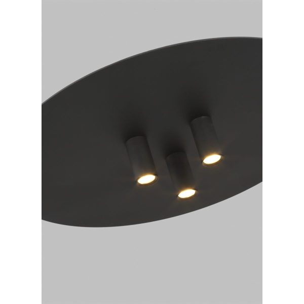 Ponte 16 in. LED Flush Mount Light Black Finish 120V For Cheap