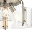 Thoreau 18  3-Light Semi-Flush Mount Light, Brushed Nickel Finish Cheap