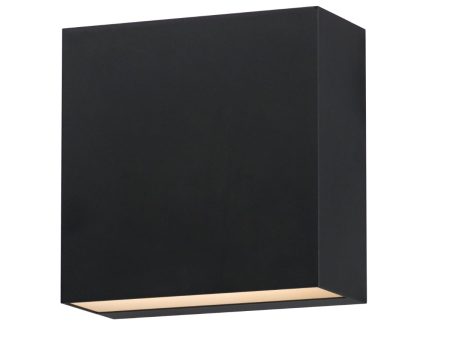 Cubed 6 in. 2 Lights LED Outdoor Wall Sconce Black Finish Online now