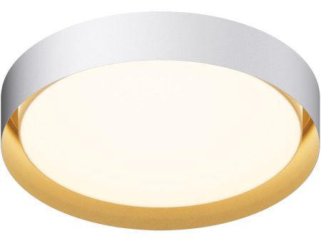 Echo 24 in. LED Flush Mount Light, Selectable CCT White Finish with Gold interior Online now