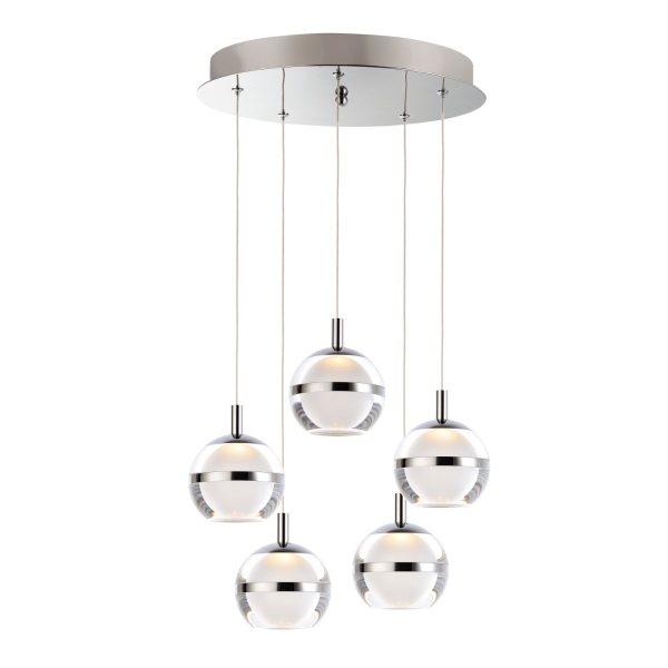 Swank 15 in. 5 Lights LED Pendant Light Chrome finish Supply