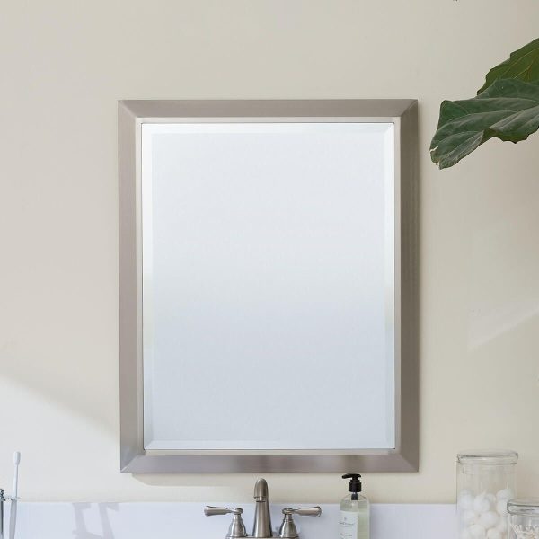 30 In. X 24 In. Wall Mirror Brushed Nickel finish on Sale