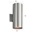 15  2 lights up down outdoor cylinder sconce brushed aluminum finish For Discount