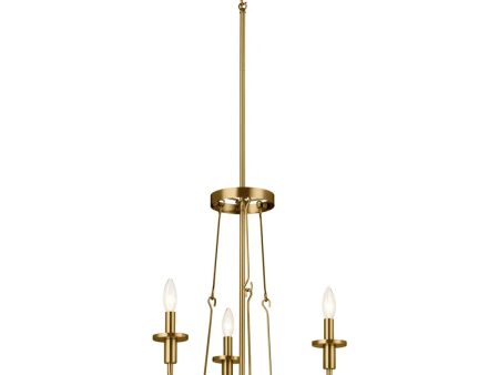 Vetivene 21  3-Light Chandelier, Natural Brass Finish Discount