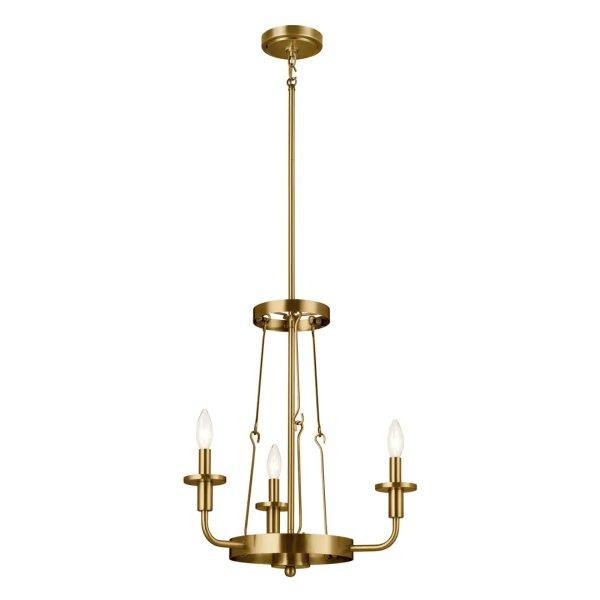 Vetivene 21  3-Light Chandelier, Natural Brass Finish Discount