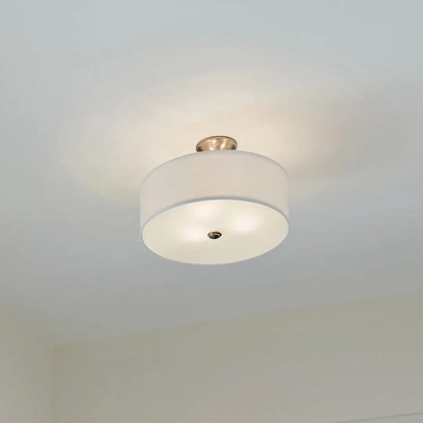 Shailene 18  3-Light Round Semi-Flush Mount, Brushed Nickel Finish Online now