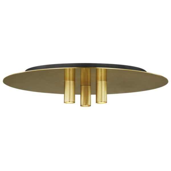 Ponte 16 in. LED Flush Mount Light Brass Finish 277V Fashion