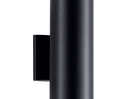 12 Inch  2 Lights Up Down Cylinder Outdoor Wall Light Black Finish Online