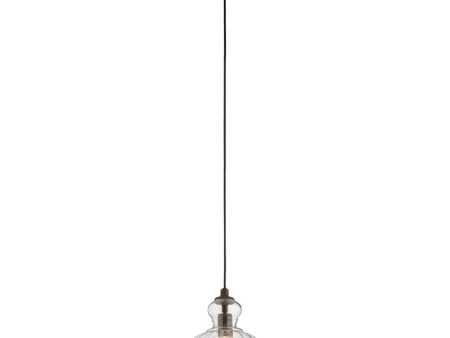 Riviera 10  1-Light Mini Pendant Light with Clear Ribbed Glass, Olde Bronze Finish on Sale