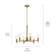 Torvee 25  6-Light Chandelier, Brushed Natural Brass Finish Sale